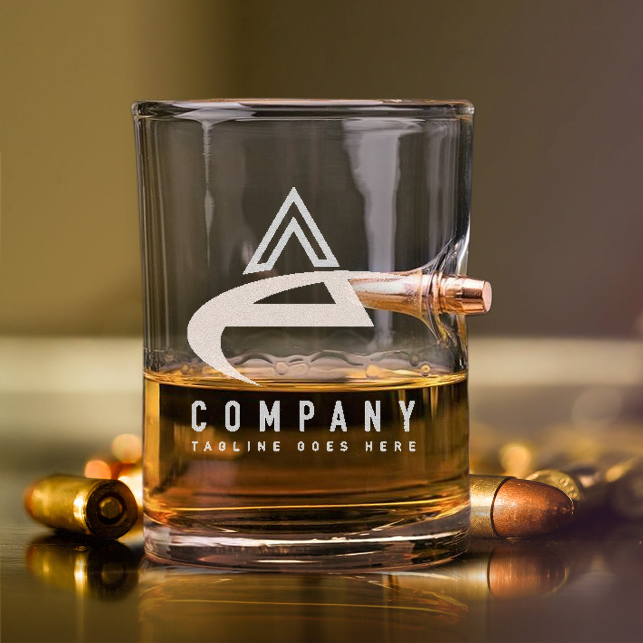 Custom Design 10 oz Bullet Whiskey Glass | Personalized Image/Text Bullet Glass
