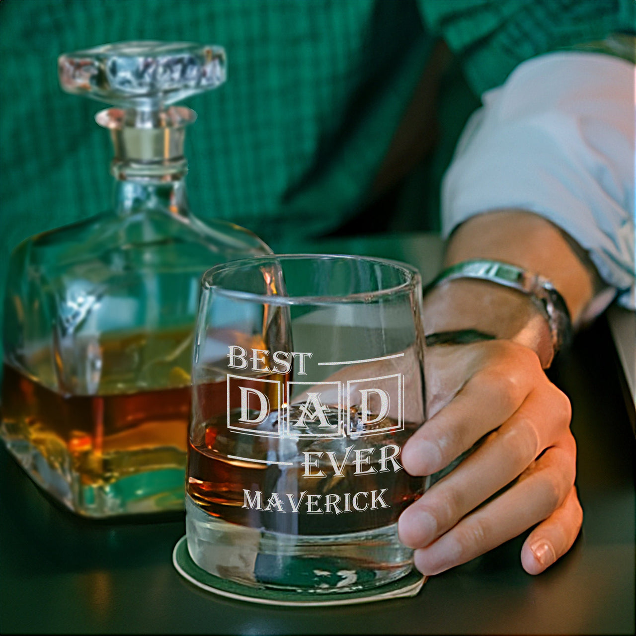 Custom Whiskey Glass Design | Your Own 12oz Etched Rocks Glass