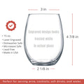 Your Custom Text or Design 15oz Stemless Wine Glasses Bulk