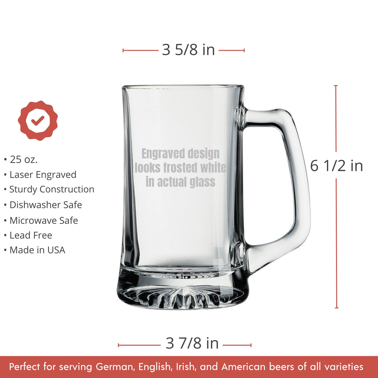 Custom LOGO 25oz Beer Mug Glasses Bar ware