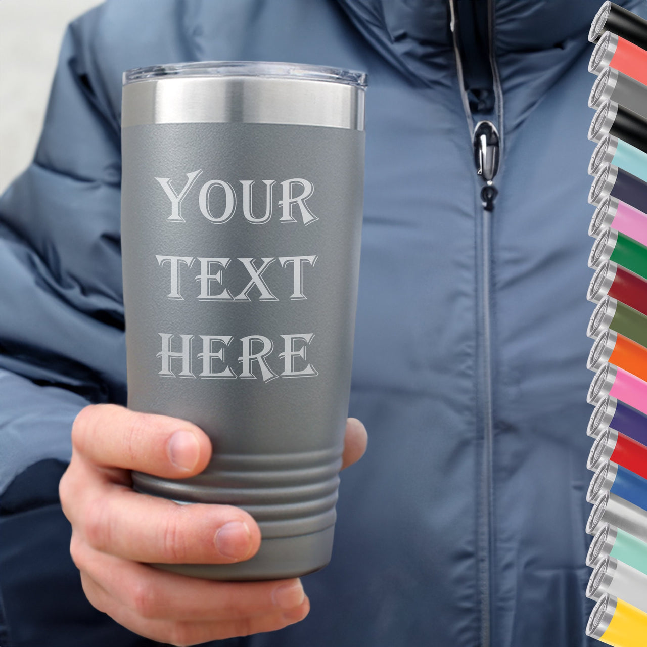 Personalized Text 20oz Tumbler | Custom TEXT HERE Engraved Tumbler