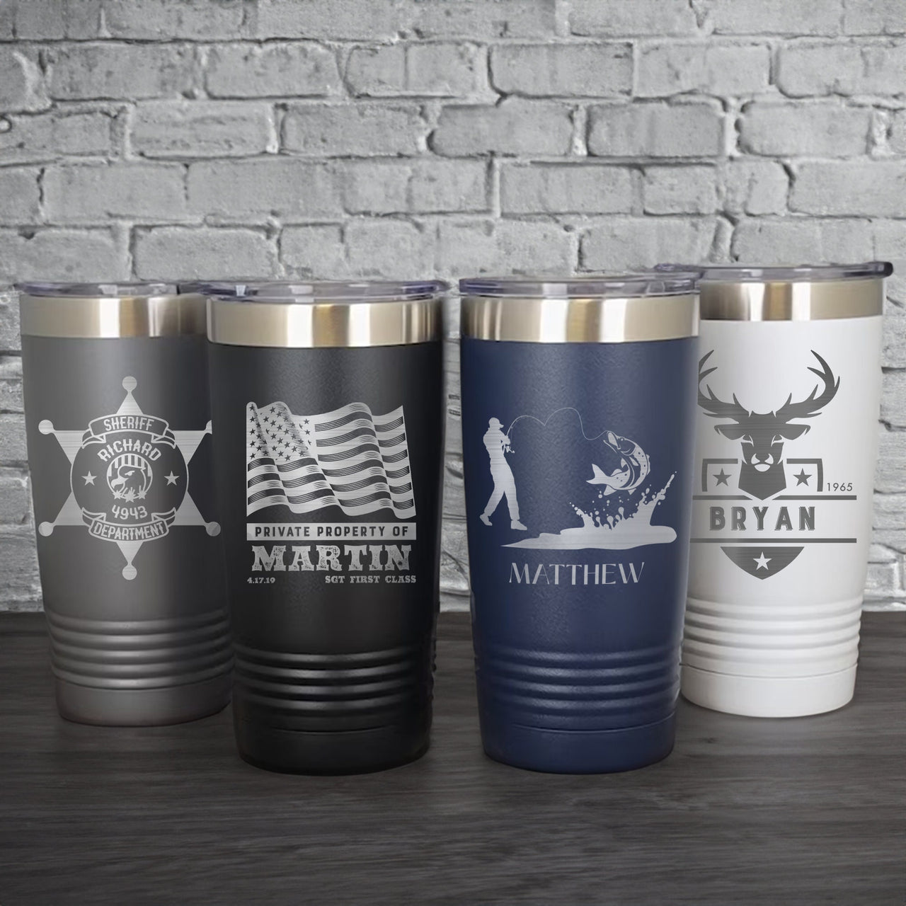 Custom Engraved Logo 20 oz Bulk Tumblers