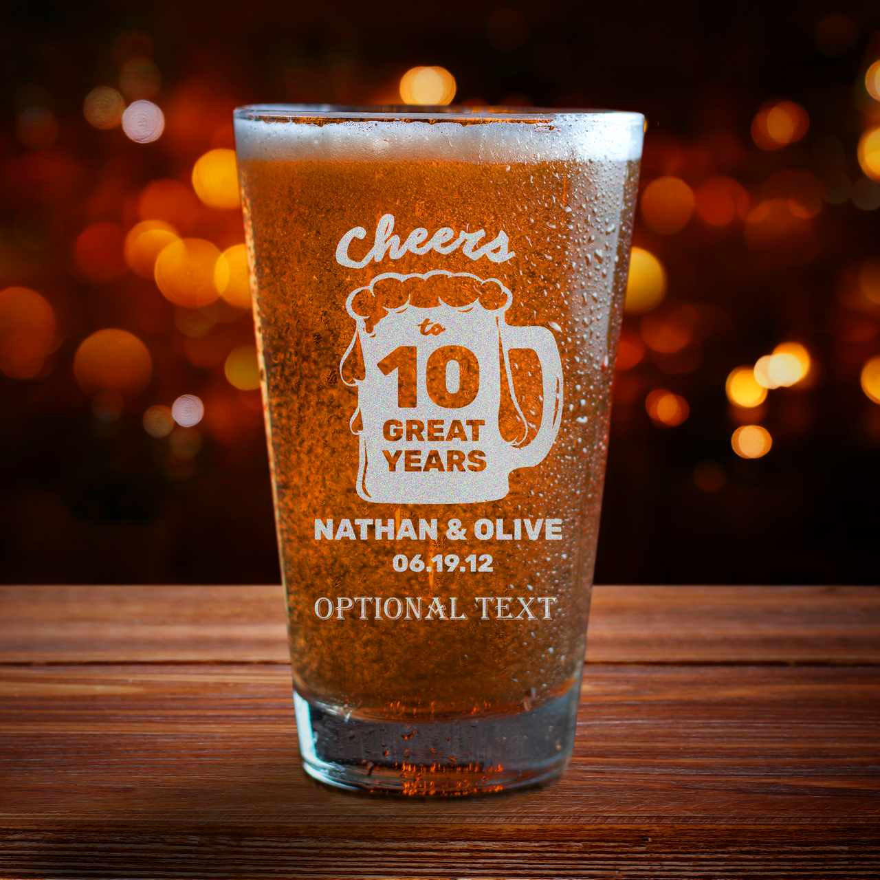 Anniversary Gifts Personalized Pint Glass