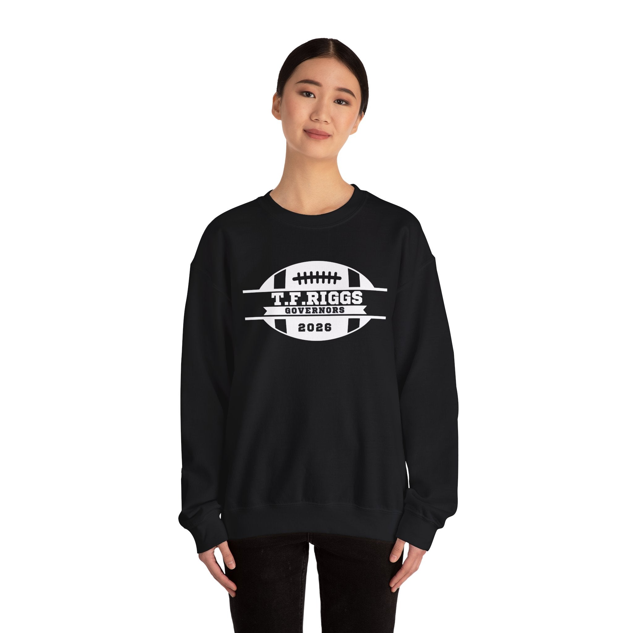 T.F. Riggs Governors Football White Badge Crewneck Sweatshirt