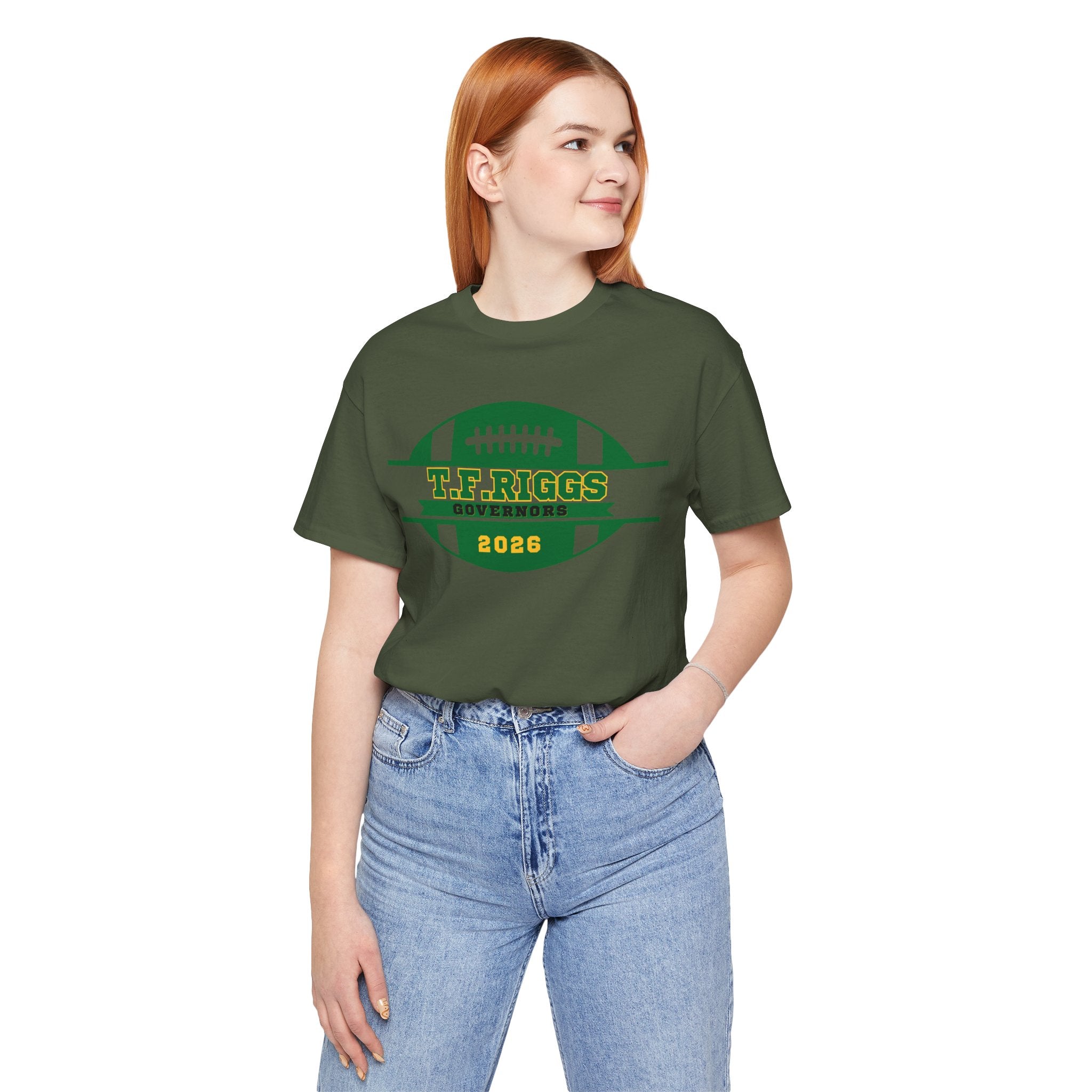 T.F. Riggs Governors Football Gold & Green Badge Tee