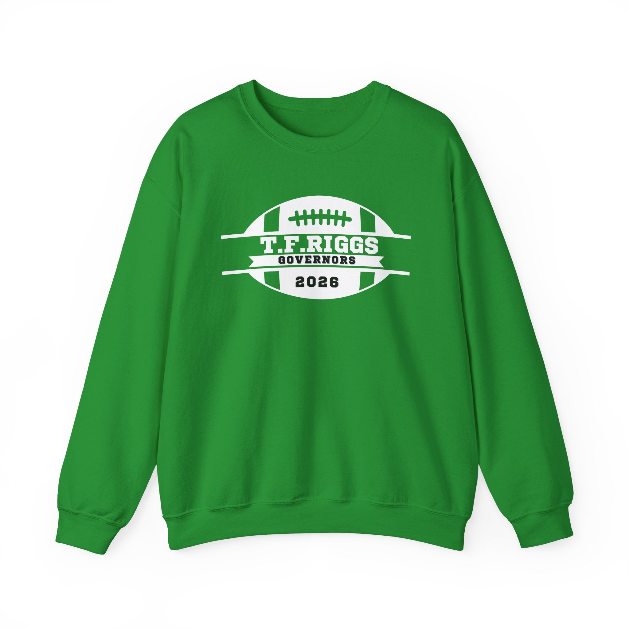 T.F. Riggs Governors Football White Badge Crewneck Sweatshirt
