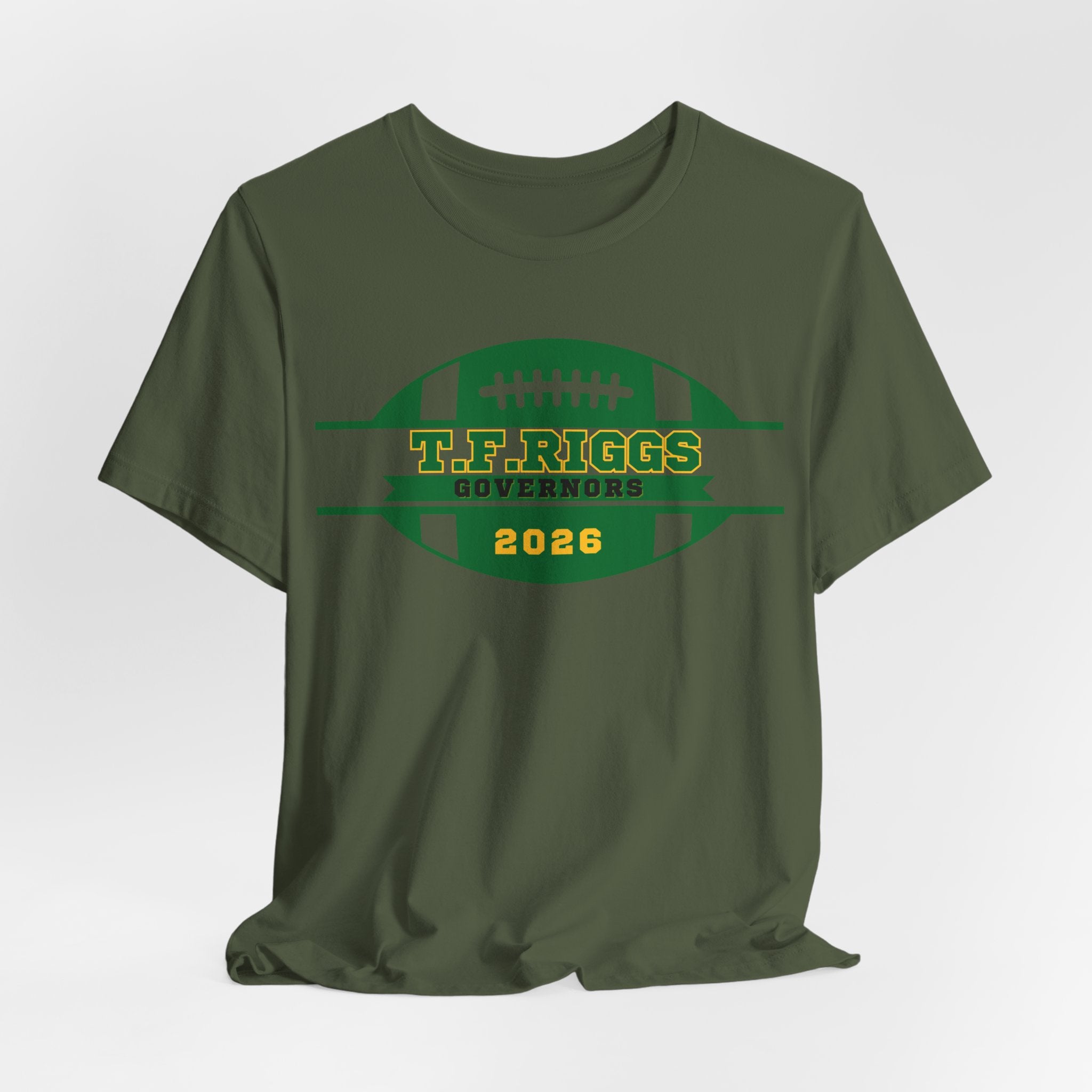 T.F. Riggs Governors Football Gold & Green Badge Tee