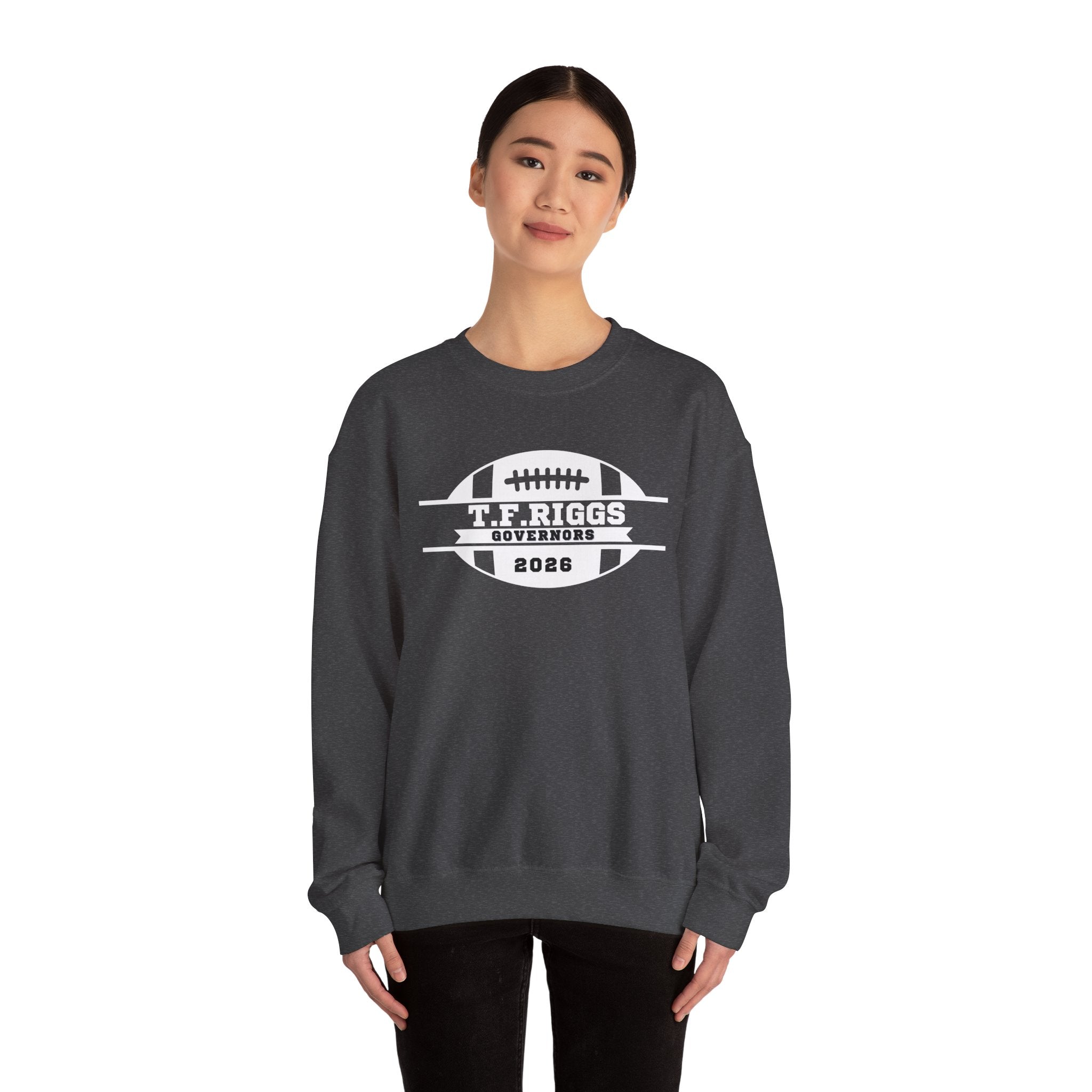 T.F. Riggs Governors Football White Badge Crewneck Sweatshirt