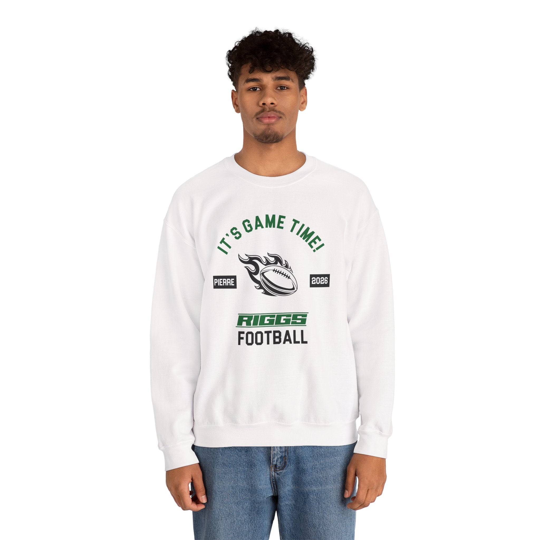 T.F. Riggs Flaming Football Crewneck Sweatshirt