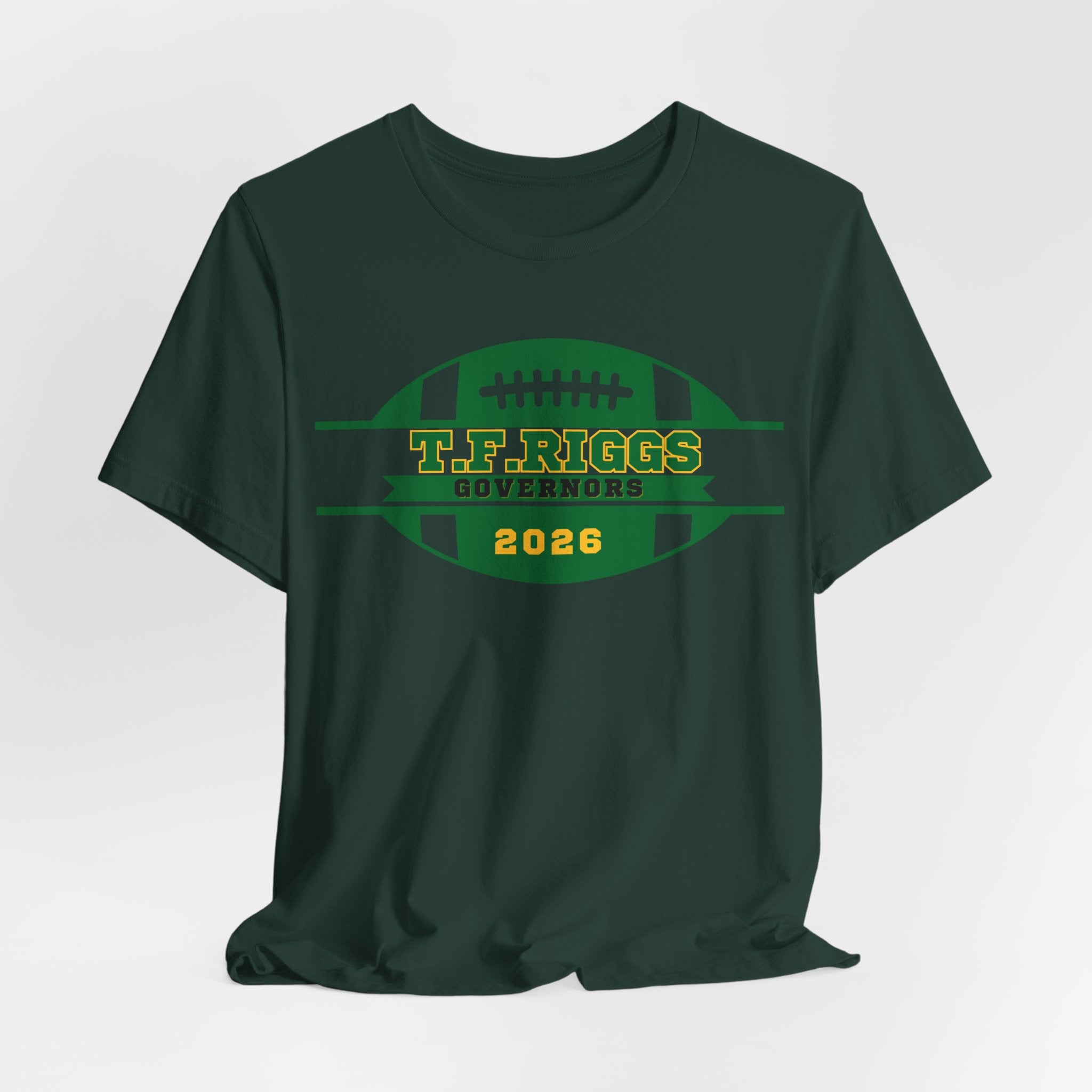 T.F. Riggs Governors Football Gold & Green Badge Tee