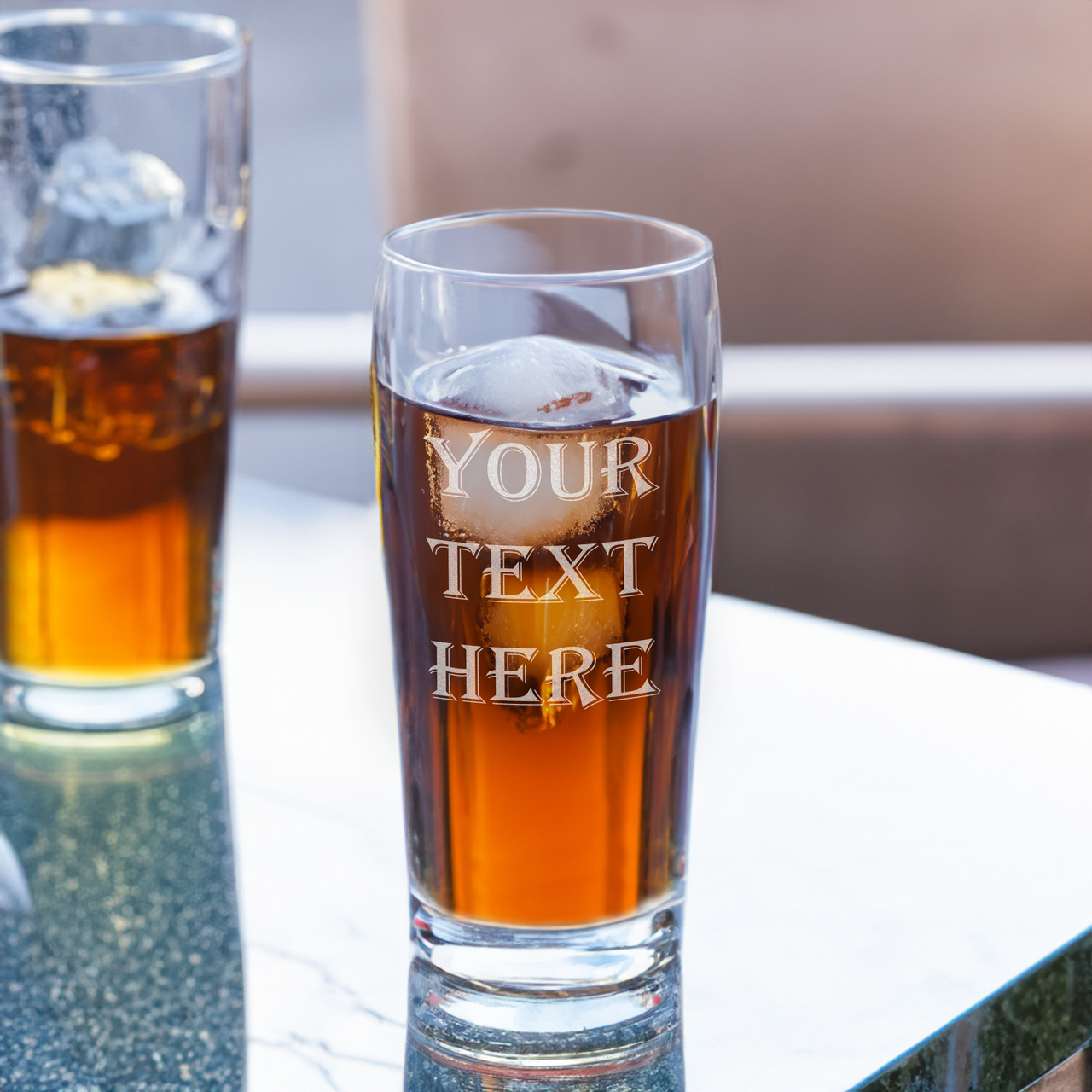 Personalized 16 oz Willi Becher Beer Glass | Custom Your Text Home Bar ware