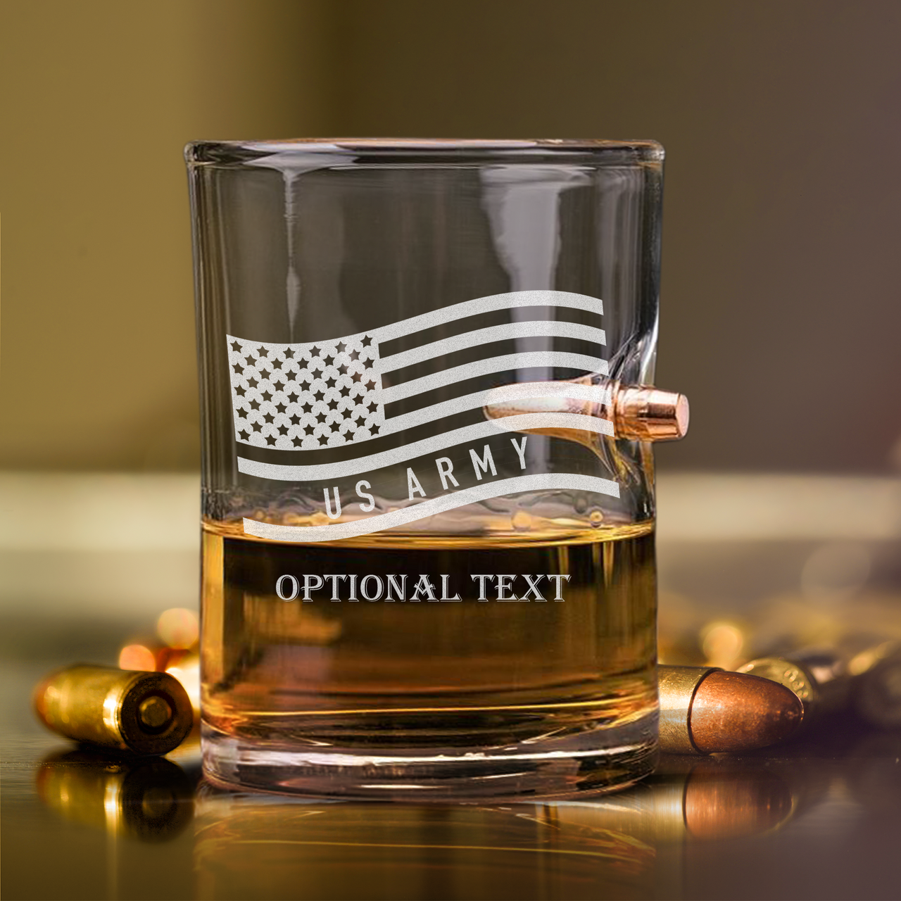 Custom 10 oz Bullet Whiskey Glass Gift for Cops