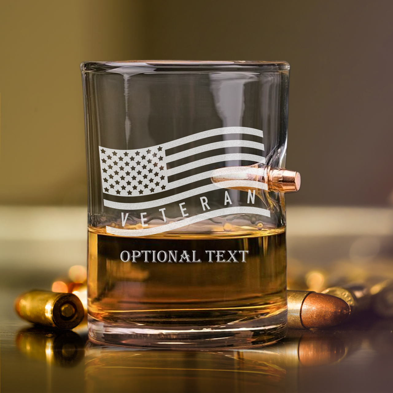 Personalized 10oz Bullet Whiskey Veterans