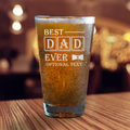 Best Dad With Cute Ribbon Monogram Pint Glass