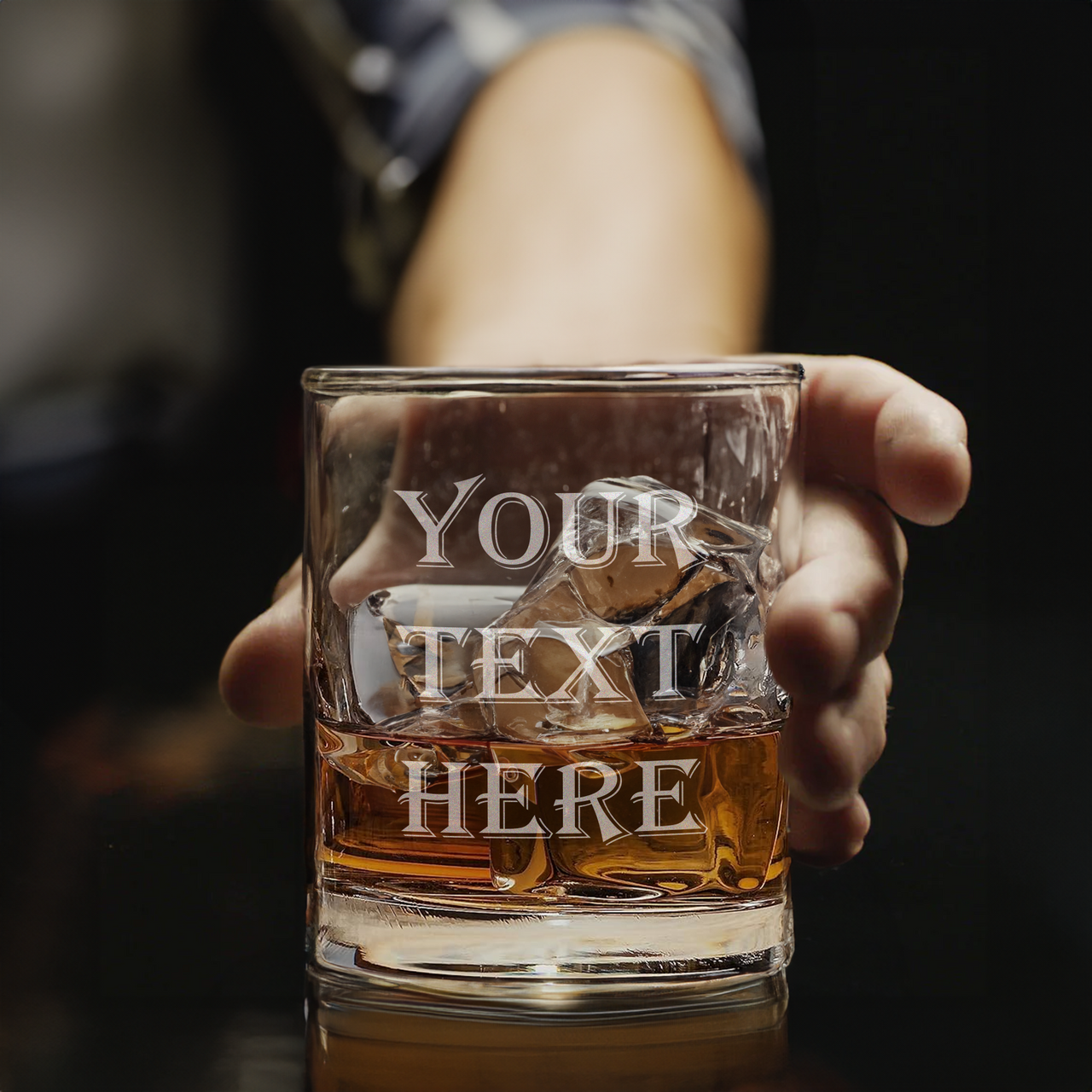 Custom Your Text 10.5oz Whiskey Glasses