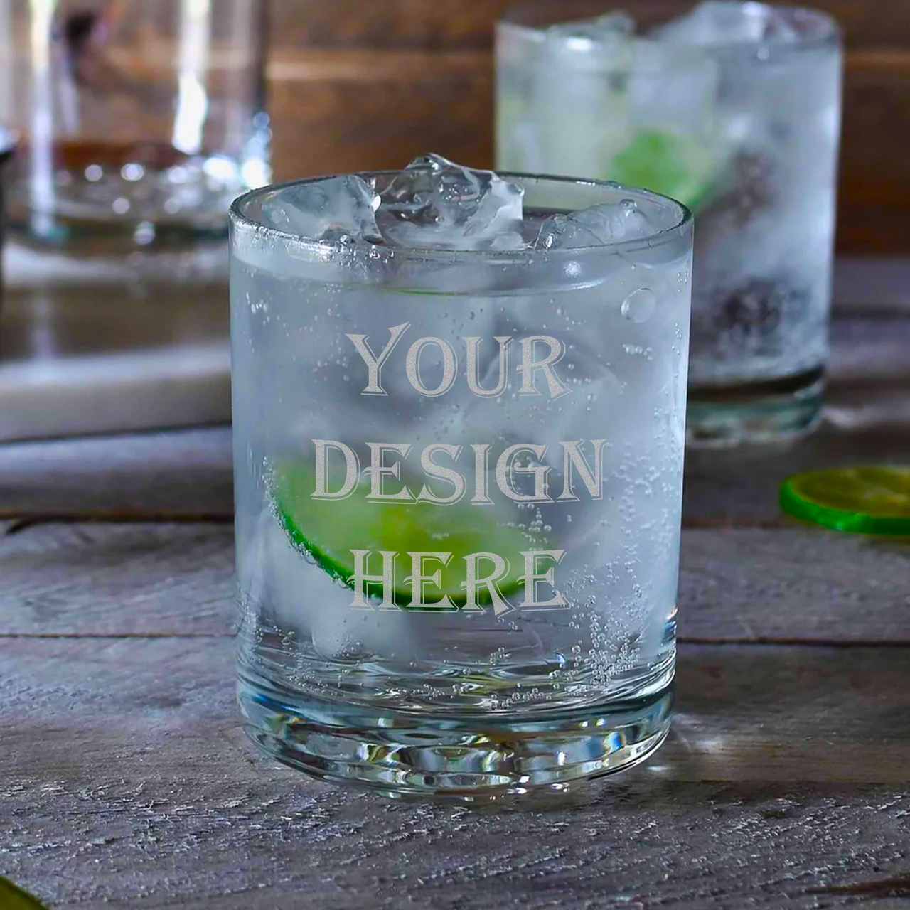 Custom Your Own Design Etched 12.25oz Whiskey Glasses, Personalized Design Rocks Glass Perfect for Home Bar ware, Mancave Gift Decor Glass