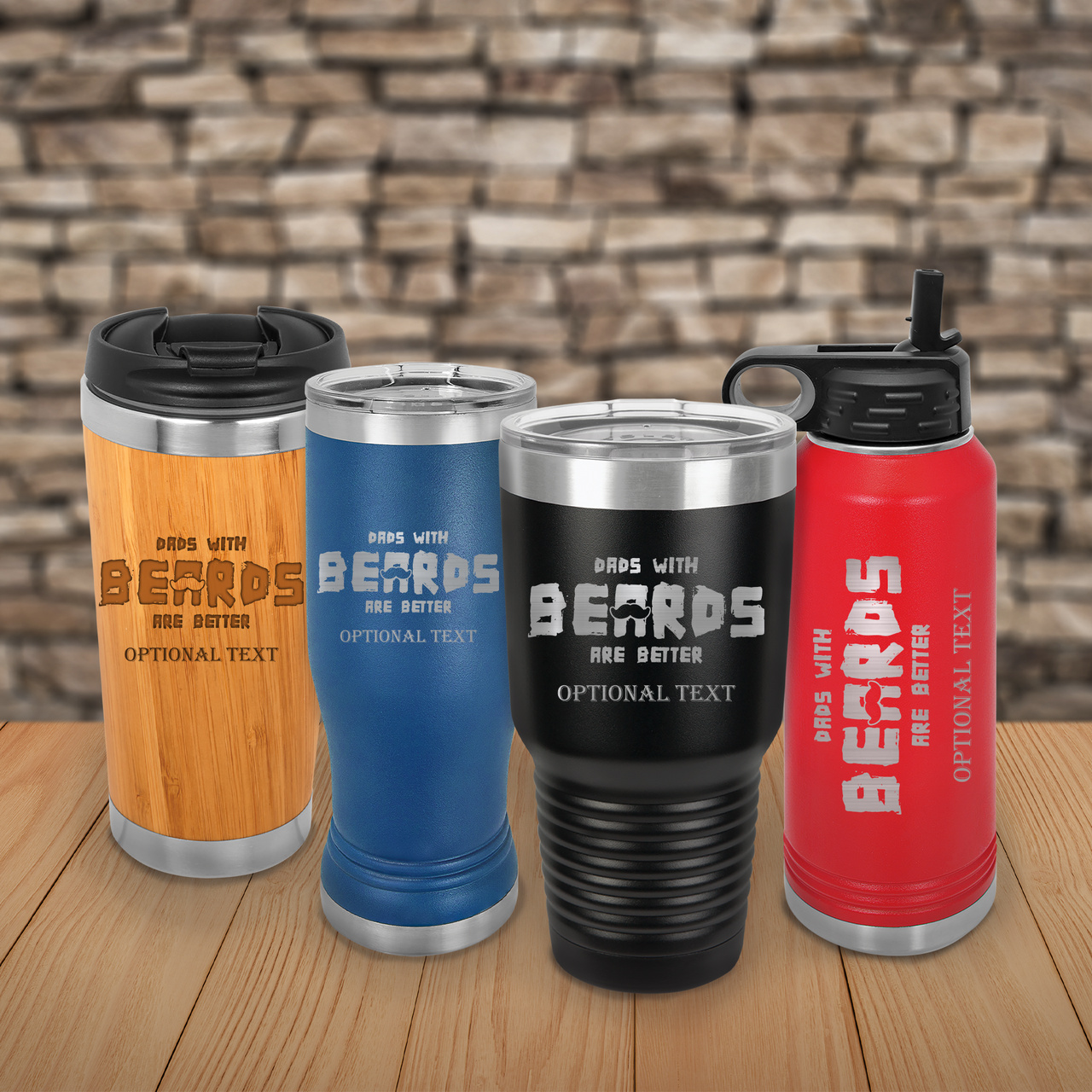 Funny Dad Travel Mugs, Papa Mustache Father's Day Gift Tumblers