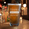 Thanks for Being an Awesome Bonus Dad Keep That Shit Up Pint Glass