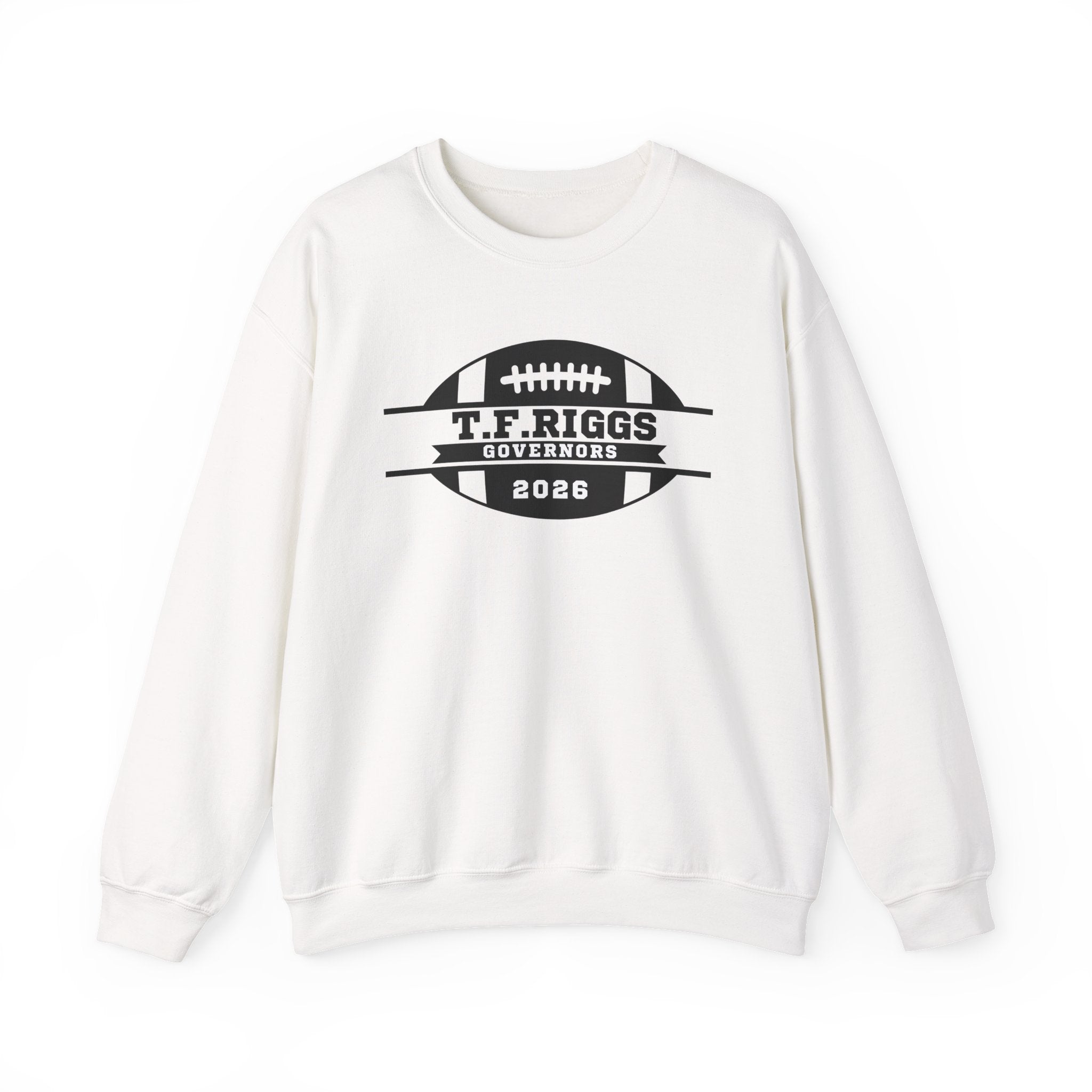T.F. Riggs Governors Football White Badge Crewneck Sweatshirt