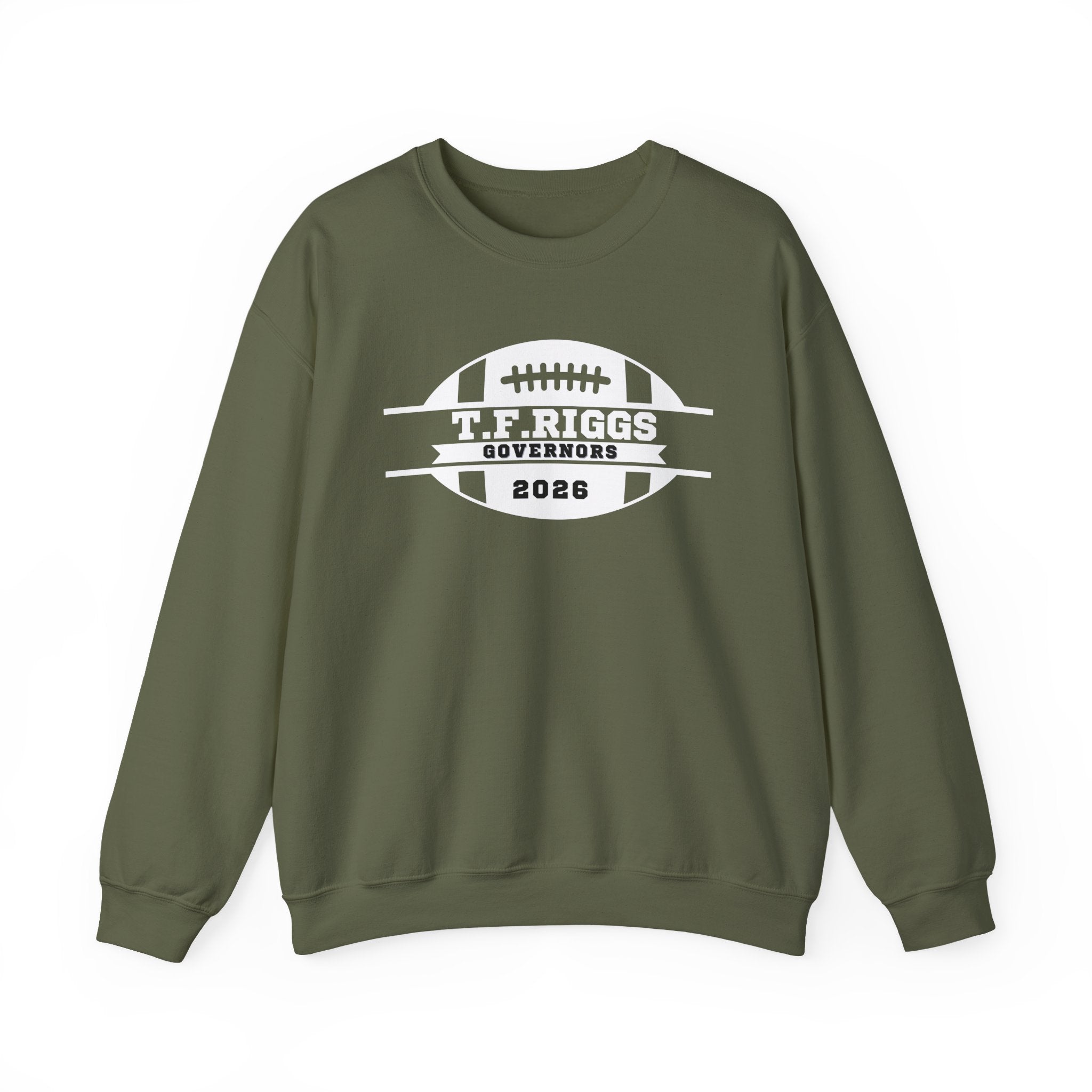 T.F. Riggs Governors Football White Badge Crewneck Sweatshirt