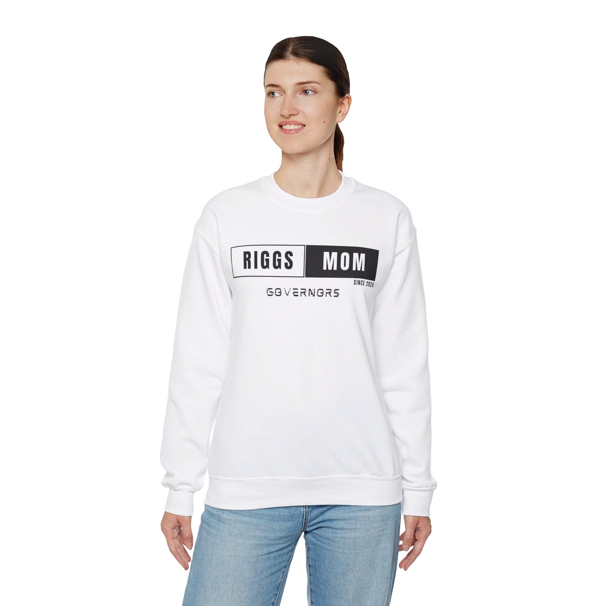 T.F. Riggs Mom Black and White Print Sweatshirt