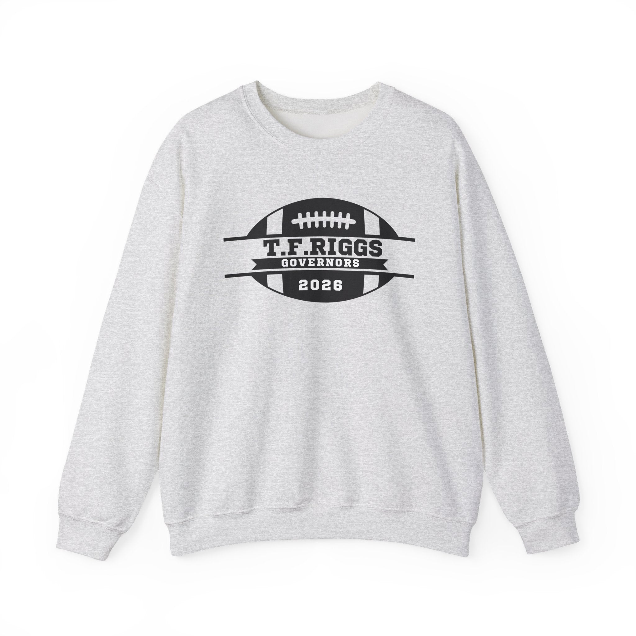 T.F. Riggs Governors Football White Badge Crewneck Sweatshirt