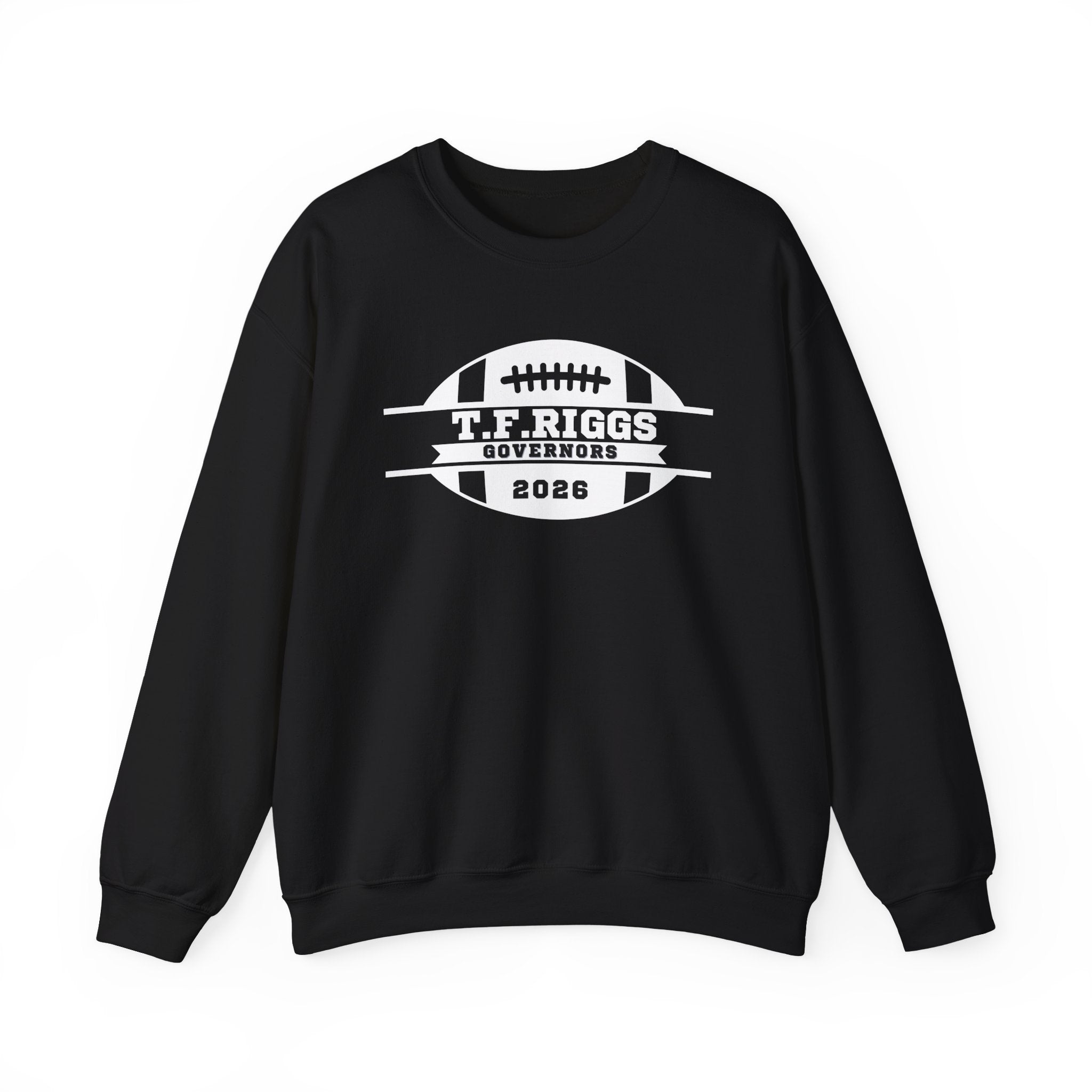 T.F. Riggs Governors Football White Badge Crewneck Sweatshirt