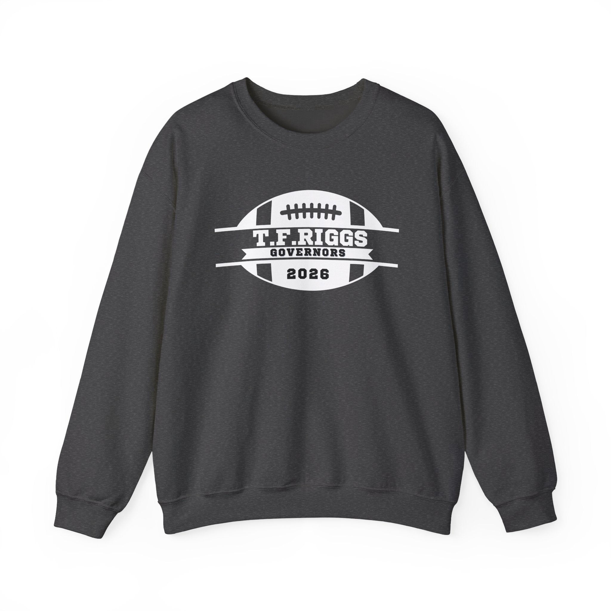 T.F. Riggs Governors Football White Badge Crewneck Sweatshirt
