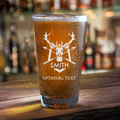 Personalized Buck Deer Hunting Pint Glass