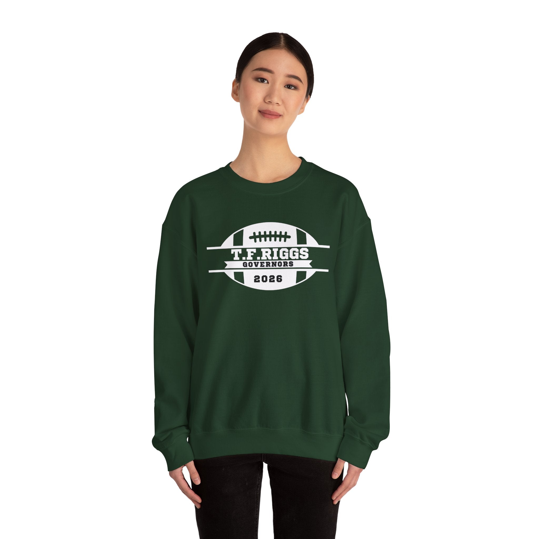 T.F. Riggs Governors Football White Badge Crewneck Sweatshirt