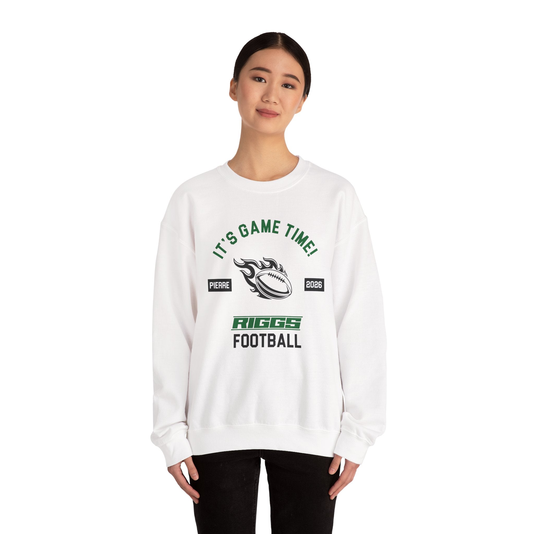 T.F. Riggs Flaming Football Crewneck Sweatshirt