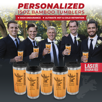Thumbnail for Customized 15oz Bamboo Tumbler - Personalized Groomsman Gift, Best Man Appreciation, and Groomsman Proposal Ideas