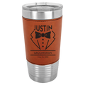 Custom Engraved 20oz Leatherette Tumblers Ideal Gifts for Groomsmen & Best Man