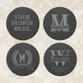 Round Groomsmen Slate Coasters for Wedding | Personalized Wedding Coasters