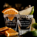 add your custom text or design shot glasses