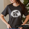 camping retro dark grey women shirt