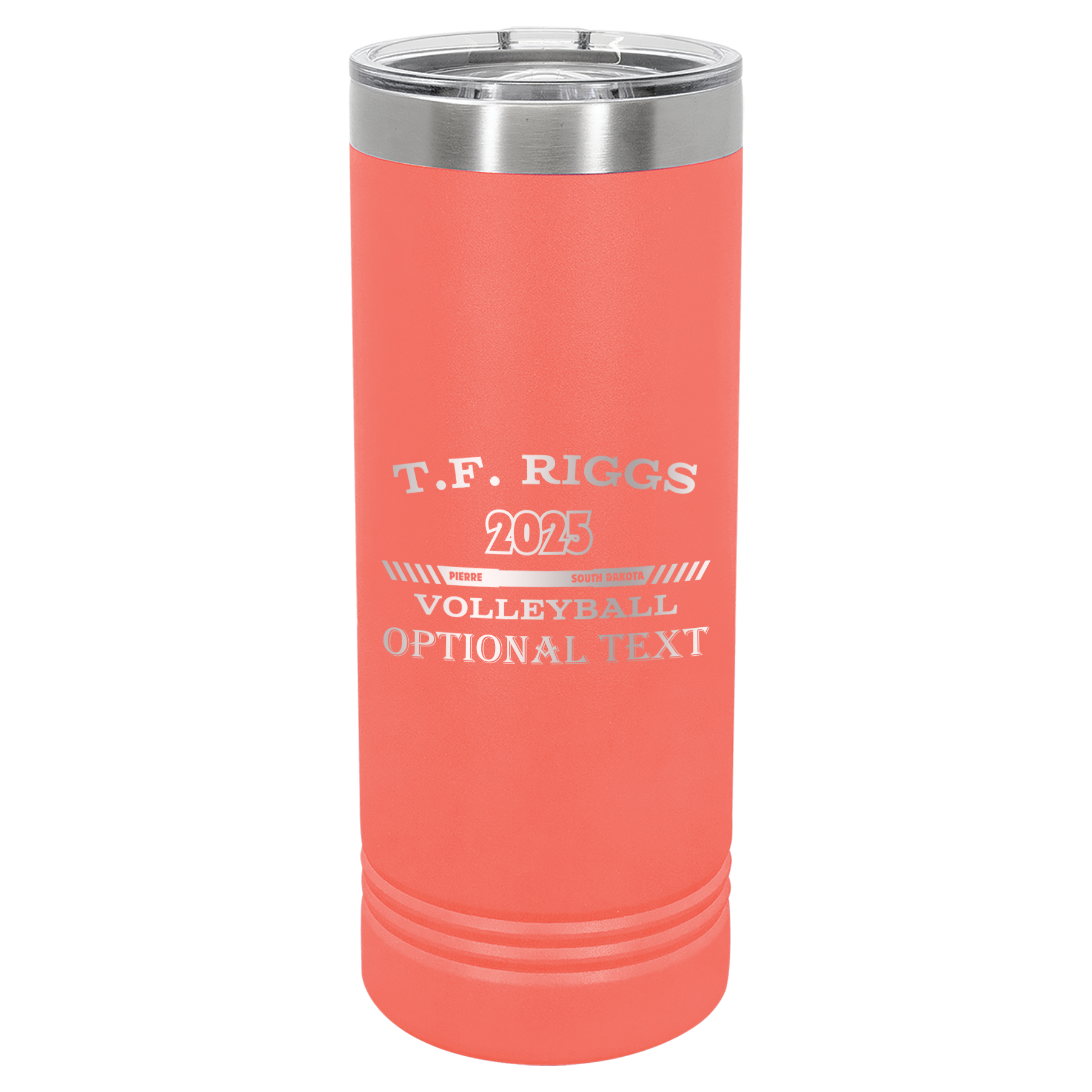 T.F. Riggs Volleyball 22 oz Skinny Tumbler, Fan Gift