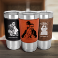 custom etched photo dad leatherette tumblers