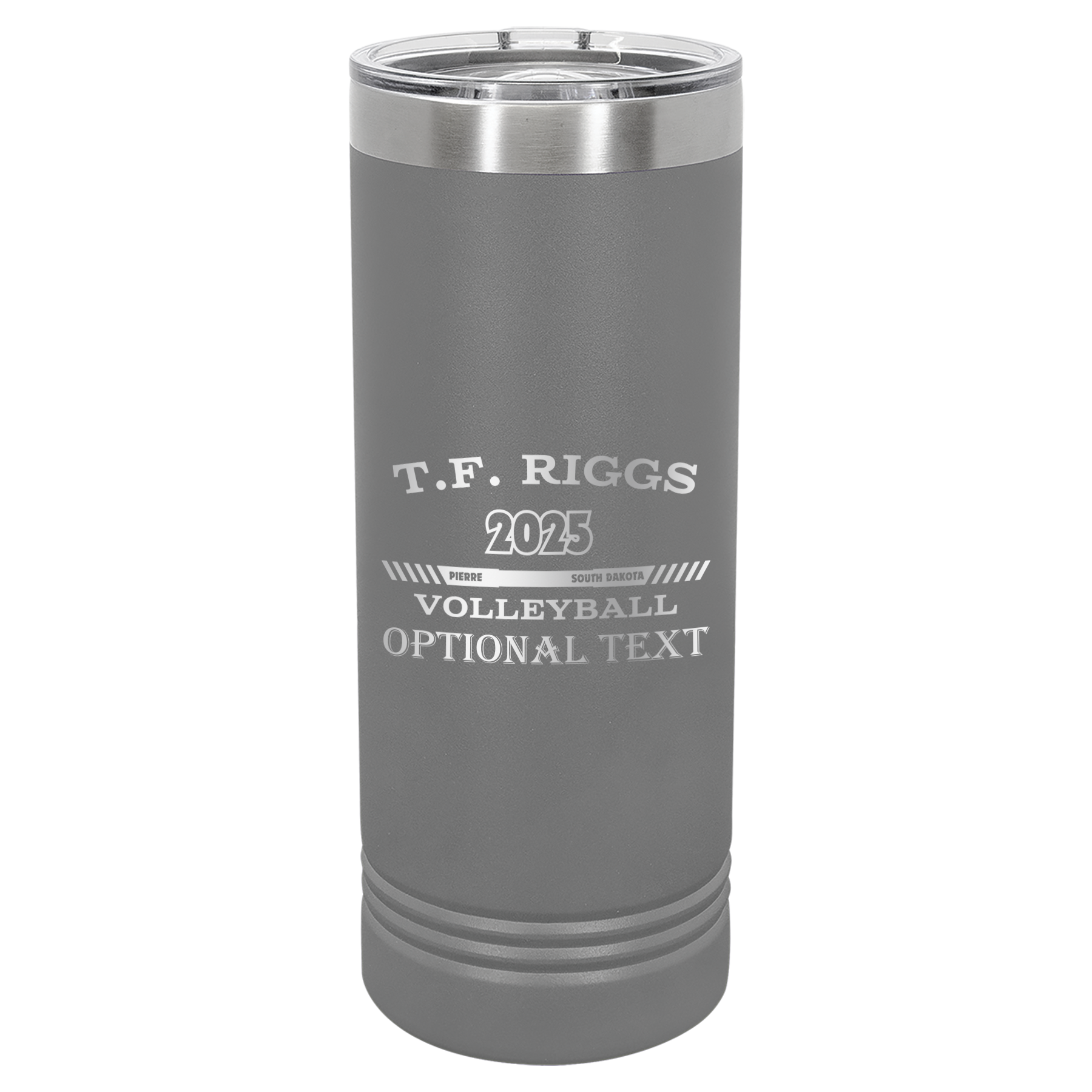 T.F. Riggs Volleyball 22 oz Skinny Tumbler, Fan Gift