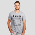 game nutrition facts gray shirt - bw