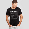 game nutrition facts black shirt - bw