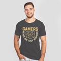 gamers never die they respawn dark gray shirt - colored