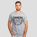 gamers never die they respawn gray shirt - bw