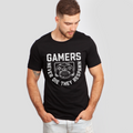 gamers never die they respawn black shirt - bw