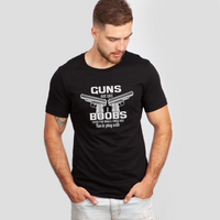 Thumbnail for guns are like boobs black shirt - bw