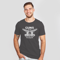 Thumbnail for guns are like boobs dark gray shirt - bw