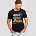 i like bourbon and golf and maybe 3 people black shirt - colored