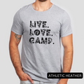 live love camp boho gray shirt - bw