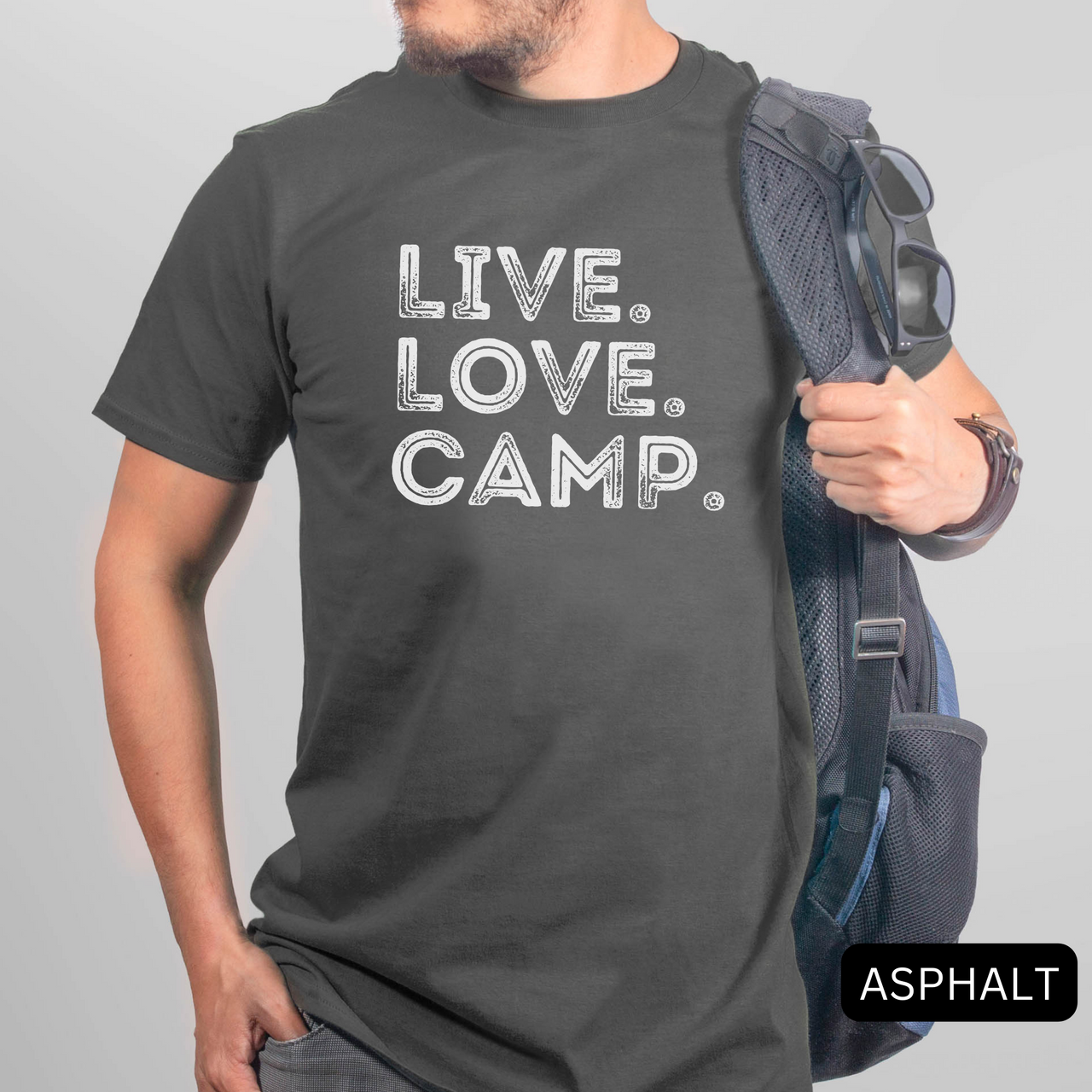 live love camp men asphalt shirt - bw 