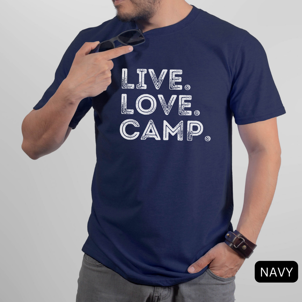 live love camp men navy shirt - bw 
